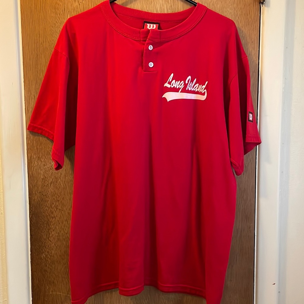 Wilson Long Island #17 Unisex Gorgeous Red Tee Shirt Sz. XL